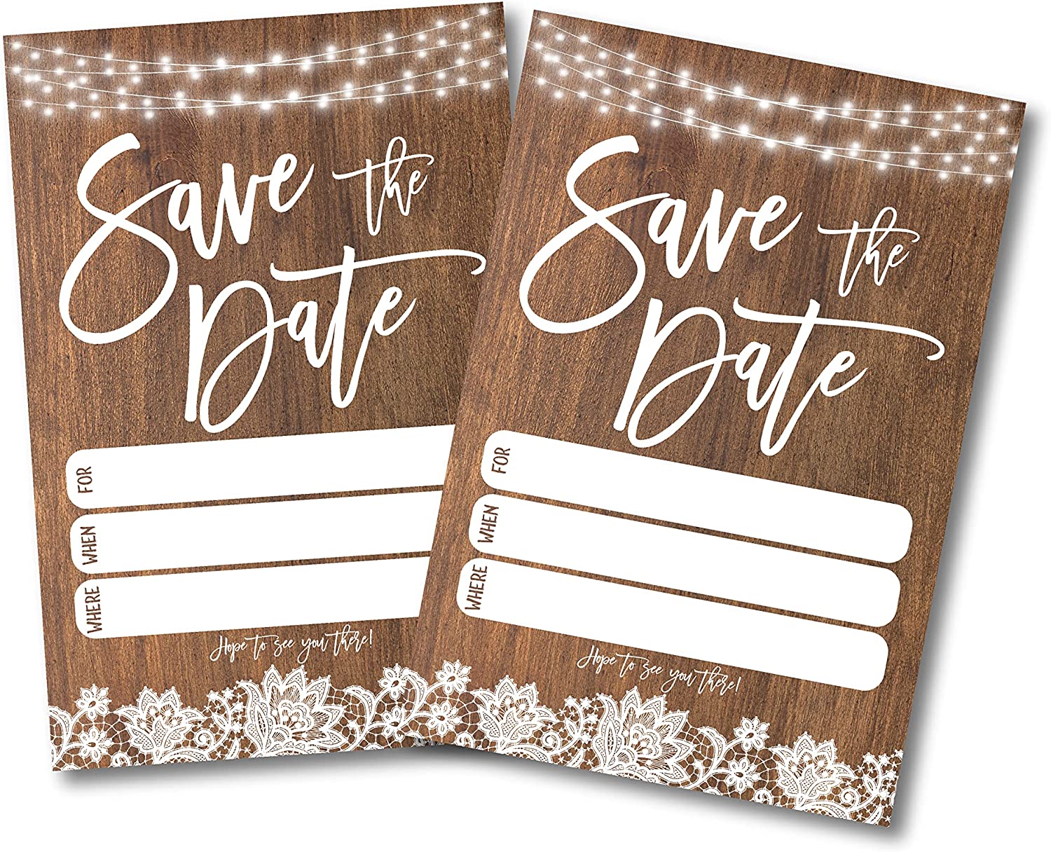 50 Rustic Save The Date Cards Wedding, Engagement, Anniversary, Baby