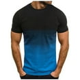 thumbnail image 1 of Up to 50% off ! S JGTDBPO Summer T-Shirt For Men Crewneck Workout Casual Fashion Gradation Printing Pullover Round Neck Sports Workout Tshirts Short Sleevel Gym Shirts Tops Blouse, 1 of 4