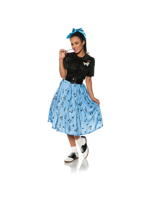 Women's 1950's Poodle Costume - Cute Outfits for Adults, Womens Halloween Costume, Cosplay Dress Up, Costume for Themed Events (Black)