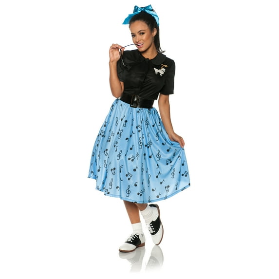 Underwraps Women's 1950s Poodle Costume Adult Halloween Cosplay Dress Black