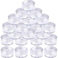 thumbnail image 1 of 50 Sample Jars, Empty Cosmetic Jars, Clear Round Travel Jars for Creams and Powders, Small Sample Jars with Lids (White), 1 of 8