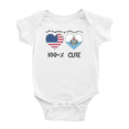 thumbnail image 1 of 50% San Marino + 50% American = 100+% Cute Baby Bodysuits Newborn Clothes (White, 3-6 Months), 1 of 5