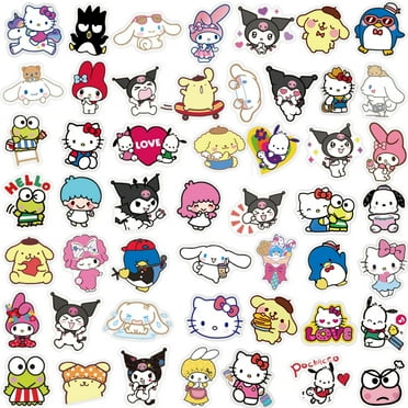 50 Sanrio Cartoon Stickers PVC Adhesive Waterproof Stickers Cute diy Hand Account Stickers Children‘s Stickers