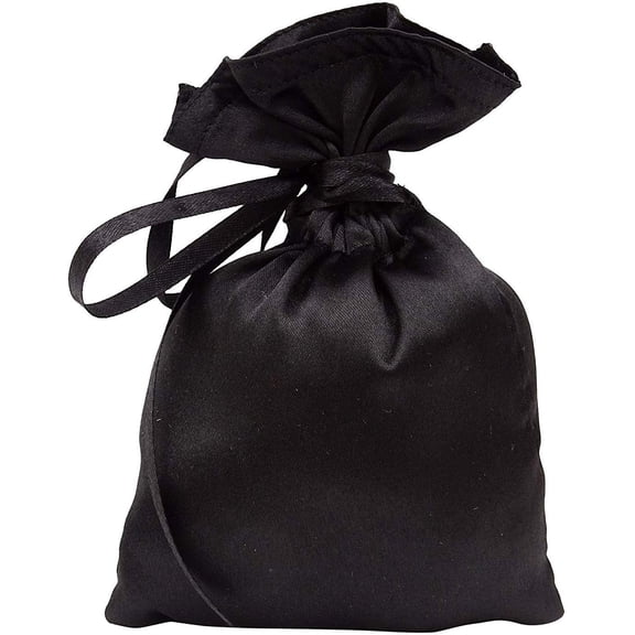 50 Satin Drawstring Gift Pouch Small Wedding Party Favors Bag - 3" x 5.5" inches Baby Shower Thank You Pouches- Black