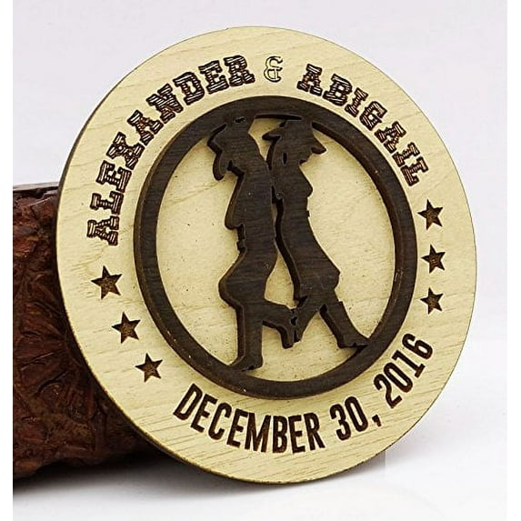 50 Save The Date Wooden Magnet Custom Engraved Wood Magnet Rustic Wedding Announcements Idea