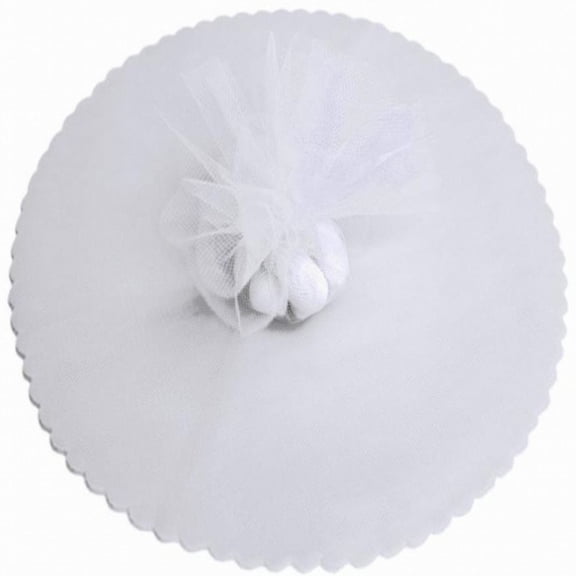50 Scalloped Tulle Circles 9" Wedding Favor Wrap - White