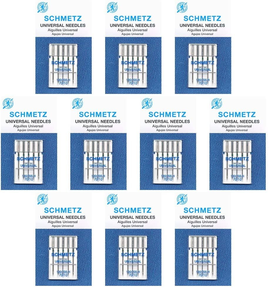 50 Schmetz Universal Sewing Machine Needles -Size 70/10- Box of10 Cards