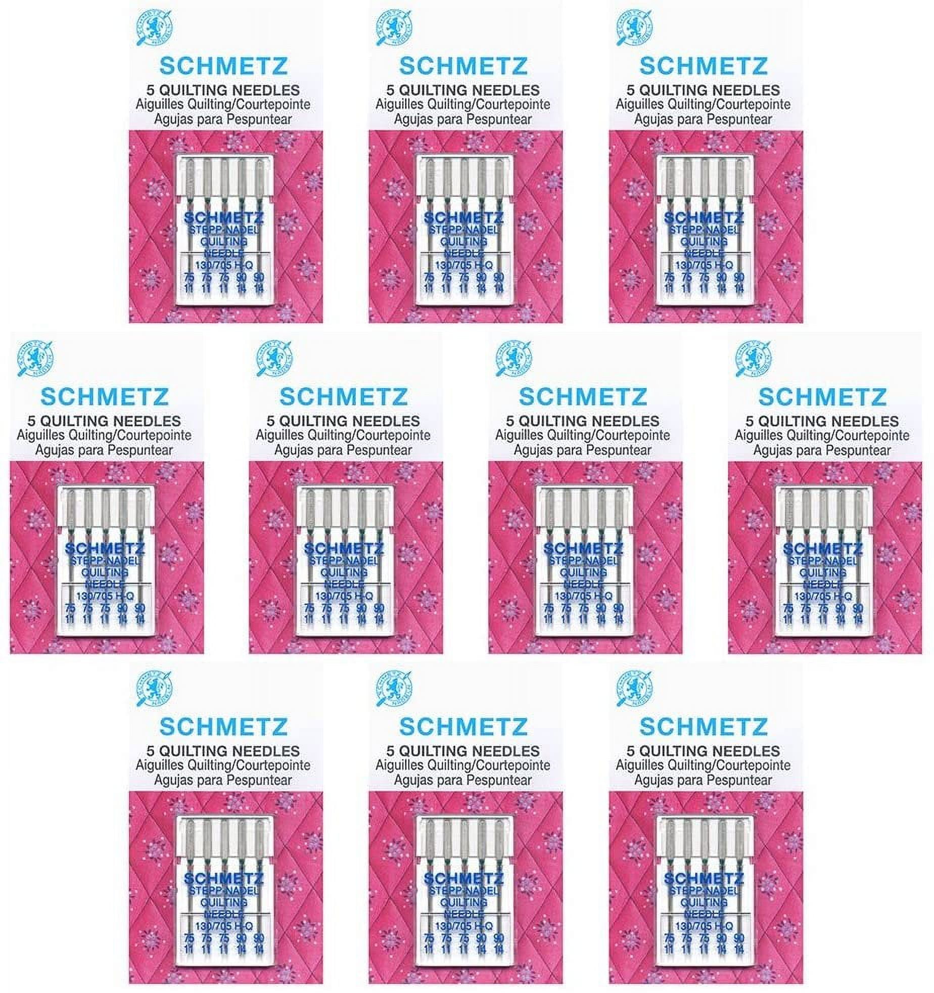50 SchmetzQuilting Sewing Machine Needles -Assorted sizes- Box of 10 cards