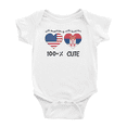 thumbnail image 1 of 50% Serbian + 50% American = 100+% Cute Baby Bodysuit Baby Clothes (White, 0-3 Months), 1 of 5