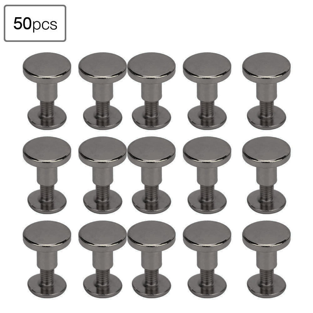 50 Set 8mm Pure Copper Flat Head Rivets Leather Strap Screws Kit for ...
