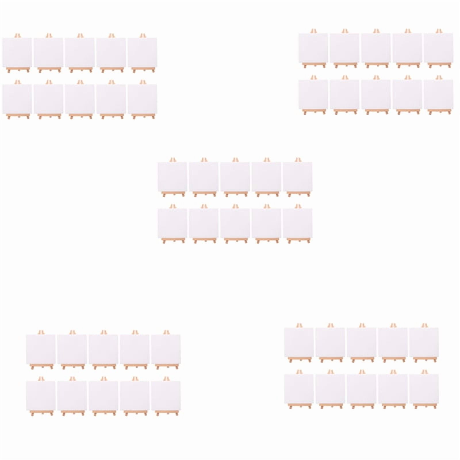 50 Set Artists Mini Canvas Set Painting Craft DIY Drawing Small Table Easel Gift,50 sets mini canvas,white
