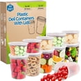 thumbnail image 1 of 50 Set Deli Containers with Lids,Plastic Deli Food Storage Containers,Leakproof Soup Containers with Airtight Lids,Stackable,Dishwasher,Microwave Safe (16oz-25Set, 32oz-25 Set), 1 of 7