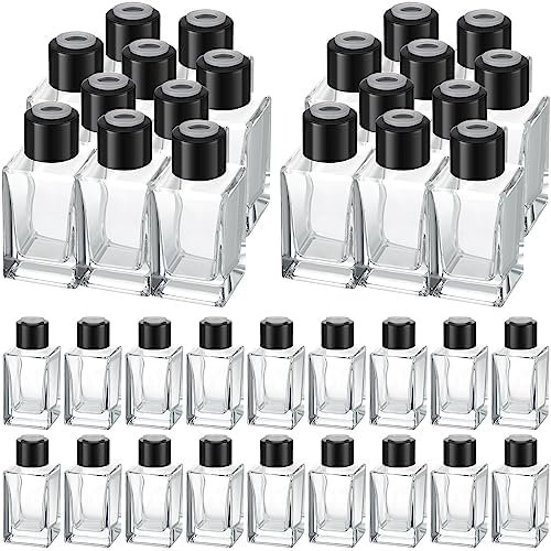 50 Set Glass Diffuser Bottles Reed Diffuser Empty Jars Clear Fragrance Bottle with Black Caps 50ml 1.7 oz Essential Oil Jars for DIY Fragrance$$Home Decor, Kitchen, & Other