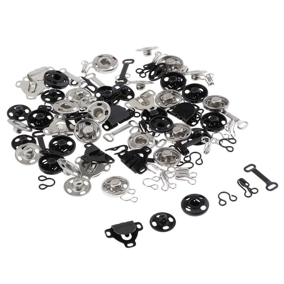 50 Set Sewing Hooks Eyes Closure Clothing Hooks Press Buttons for