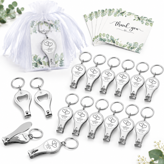 50 Set Stainless Steel Multi-Function Bottle Opener Wedding Party Favor Kit