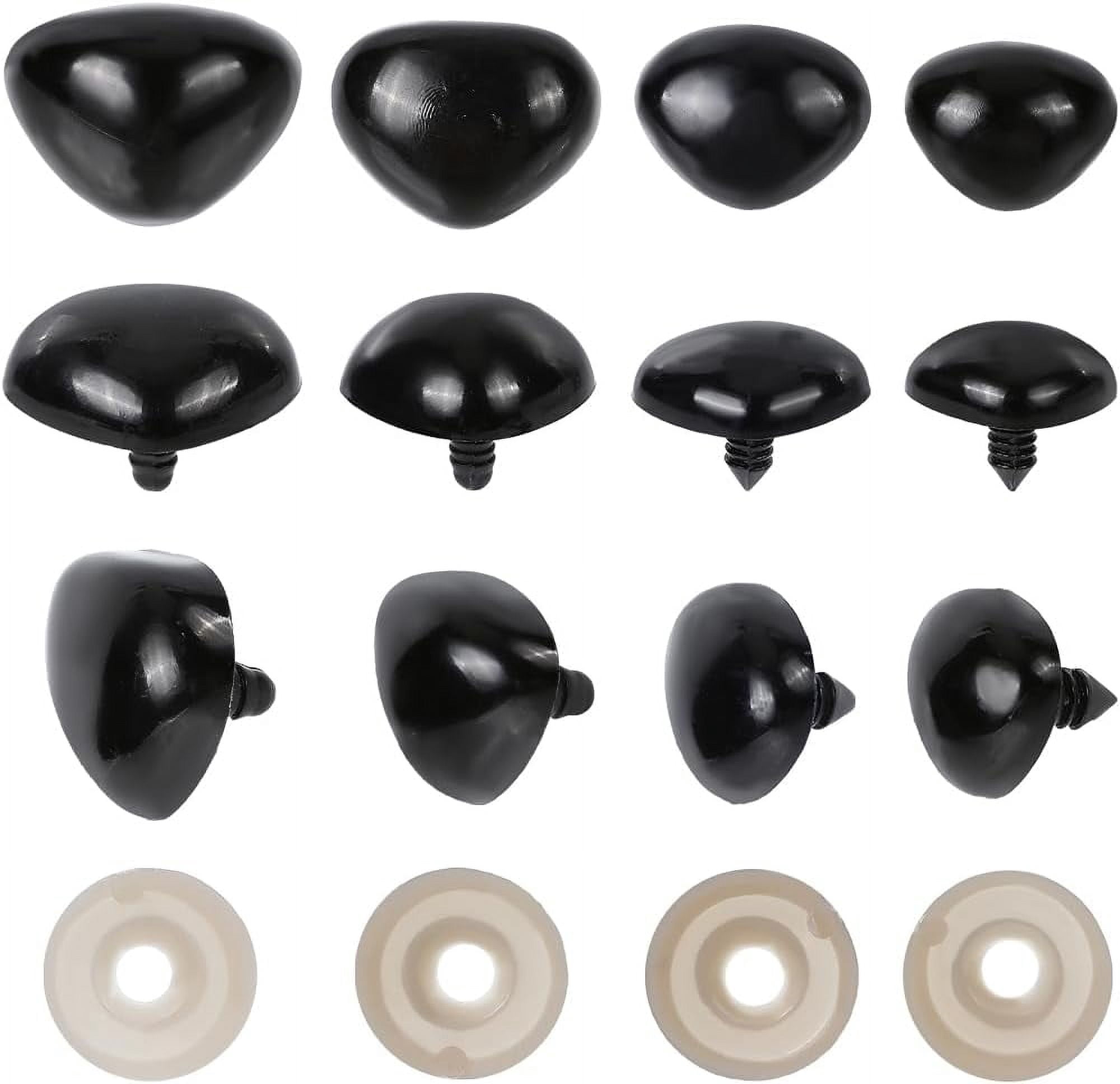 50 Sets 4 Sizes Large Plastic Safety Noses Black Teddy Bear Craft