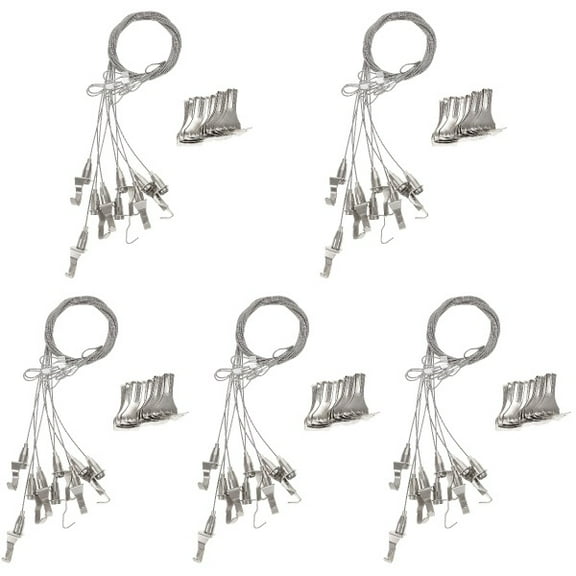 Supvox Heavy Duty Picture Railing Hook, Adjustable Stainless Steel Wire, 50Pcs