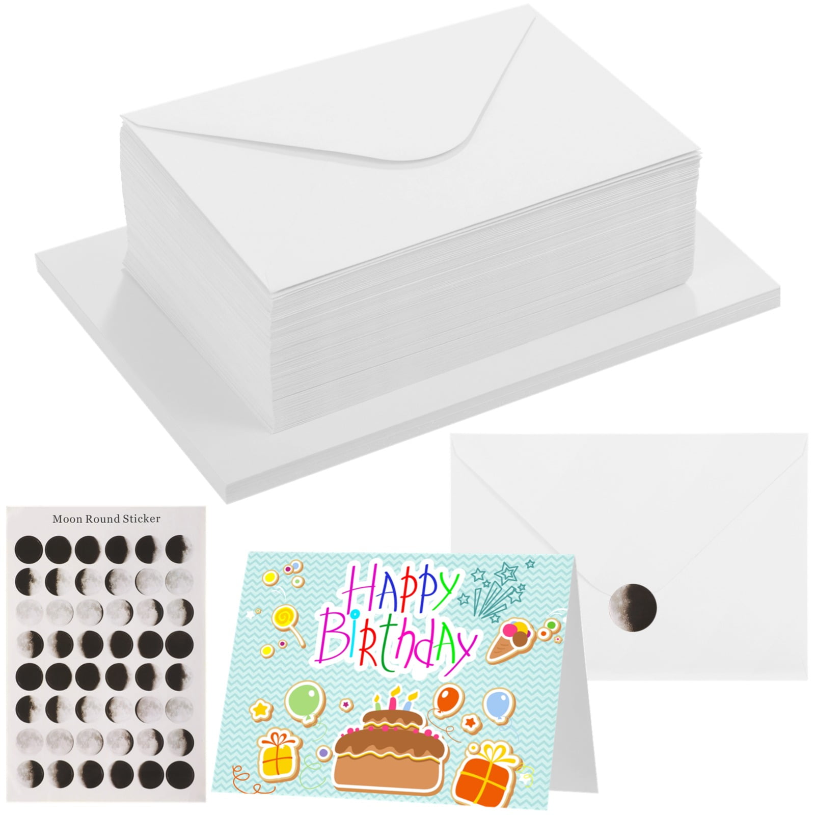 50 Sets Blank Cards with Envelopes, Blank Watercolor Cards, 350gsm DIY