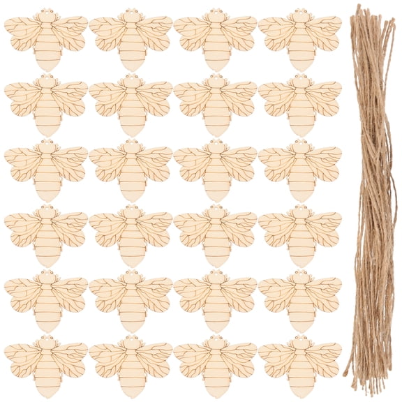 Milisten Graffiti Accessory Bee Shape Wood Pieces Children 50Sets 3.5X2.7X0.1In
