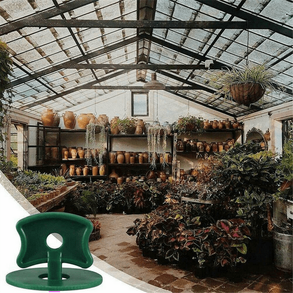 50 Sets Clips Washer Set for Aluminium Greenhouse Insulation Netting Shading, Green