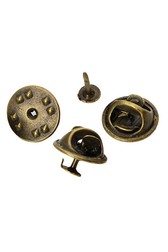 50 Sets Clutch Pin Backs with Tie Tacks Blank Pins , Metal Pin Backs, Pins Keepers Backs Locking Clasp, Butterfly Clutch Badge Insignia Clutches Pin Back - brass Antique brass