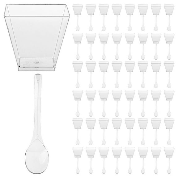 50 Sets Dessert Cup Small Cups Snow Cone Hard Plastic Parfait Mousse Cake