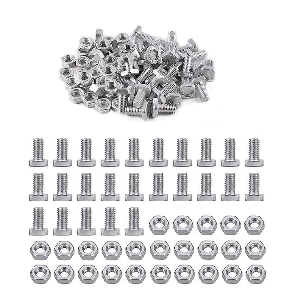 50 Sets Greenhouse Nuts & Bolts Cropped Head Aluminium Nuts Bolts for