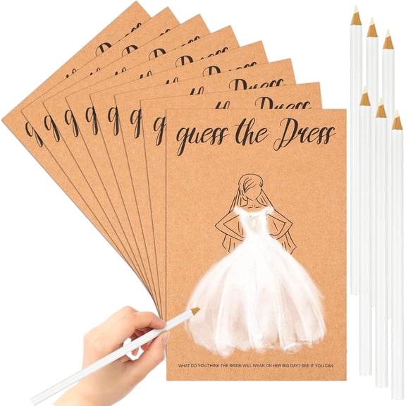 50 Sets Guess the Dress Bridal Shower Games Include 50 Guess the Dress Card Bridal Shower Game Wedding Shower Games and 50 White Sketching Pencils for Bridal Shower Wedding Party Favors