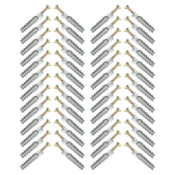50 Sets Heavy Steel Wall Anchor Screw Fasteners Hollow Anchors for Drywall Threaded Nuts Iron Expansion Jack Kit