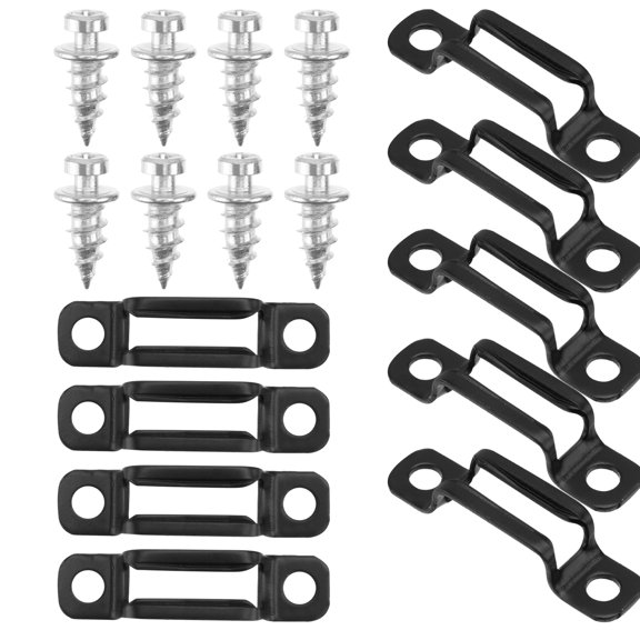 50 Sets Wire Wall Grid Steel Mending Plate Useful Fixing Screws Invisible Connector 4.1x1cm Black