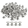 thumbnail image 1 of 50 Sets Leather Rivets 8mm Double Cap Rivets 8mm Height Metal Studs Rivet, Silver Tone, 1 of 6