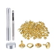 thumbnail image 1 of 50 Sets Leather Rivets Gold Tone 10mm Double Cap Brass Rivet Studs with Setting Tools, 1 of 5
