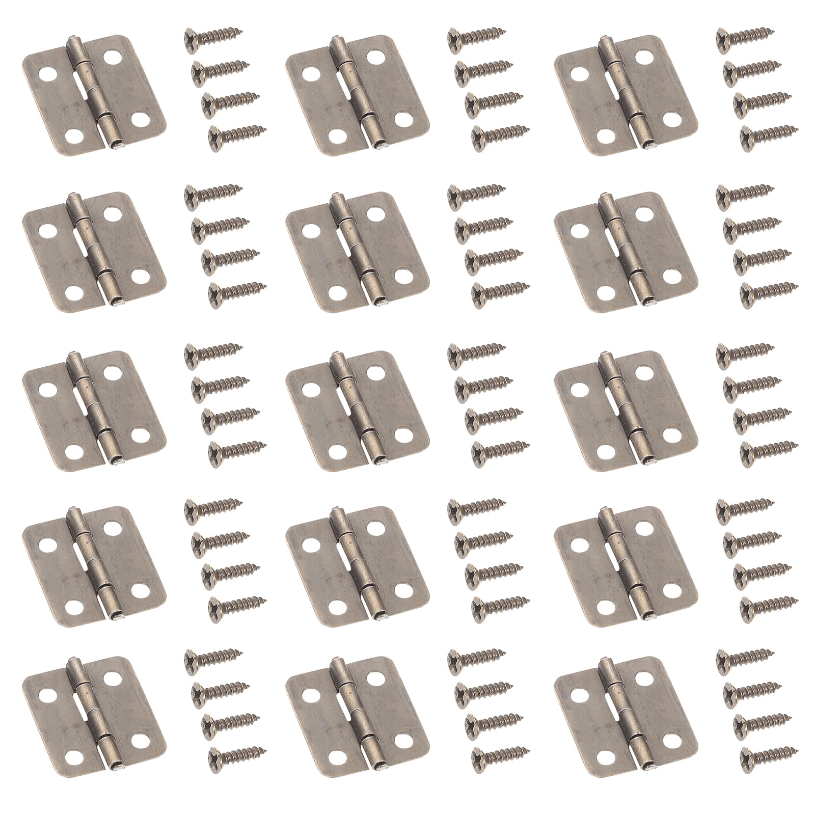 50 Sets Mini Hinge Versatile Bin Iron Case Retro Trash Can Garbage Cans