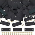 50 Sets PU Leather Clothing Blank Labels with Iron Rivets 1.77x0.47