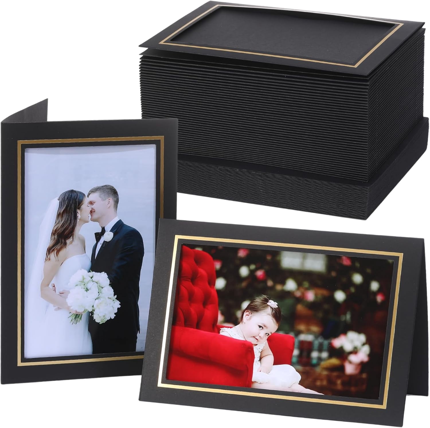 50 Sets Photo Frame Cards with Envelopes 4x6 Paper Picture Frames Bulk ...