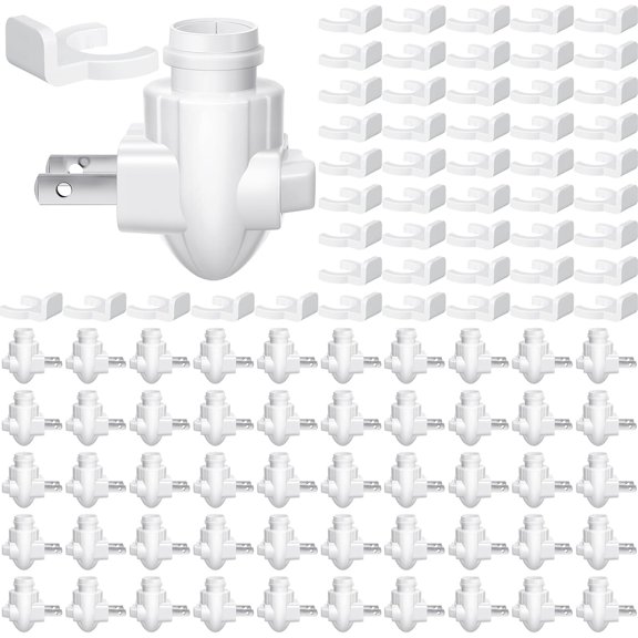 50 Sets Plug In Night Light Module with Shade Mounting Clip and Rotating Base White Bestseling