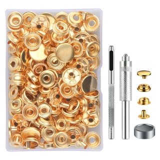 Nogis 120 Set Leather Snap Fasteners Kit, 12.5mm Metal Button Snaps Press Studs with 4 Setter Tools, 4 Color Leather Snaps for Clothes, Jackets, Jeans Wears