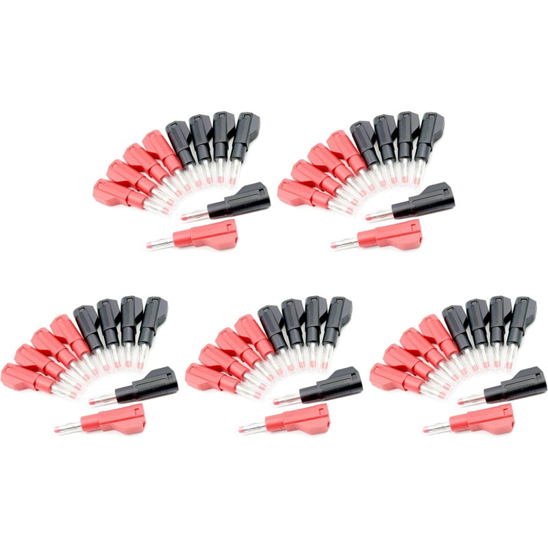 50 Sets Retractable Sheath 4Mm Banana Plug Connectors Stackable Wire ...