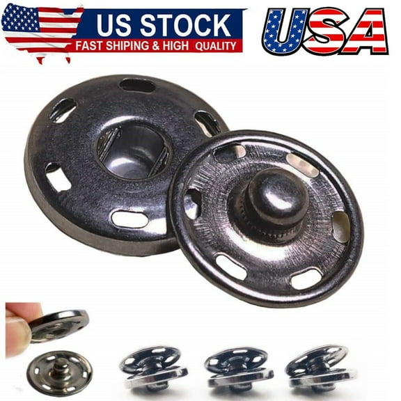 50 Sets Sew-on Snap Buttons,Metal Snaps Fasteners Press Studs Buttons for Sewing