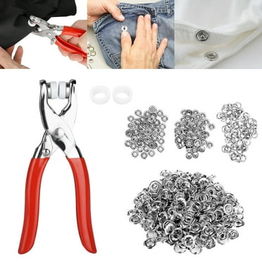 50 Sets Sewing Snap Buttons, EEEkit Snap Fasteners Tool Kit, 9.5mm Metal Prong Hollow Snap Installation Set, Snaps Buttons Fastener Setter with Fastener Pliers Press Tool Kit for DIY Sewing Craft
