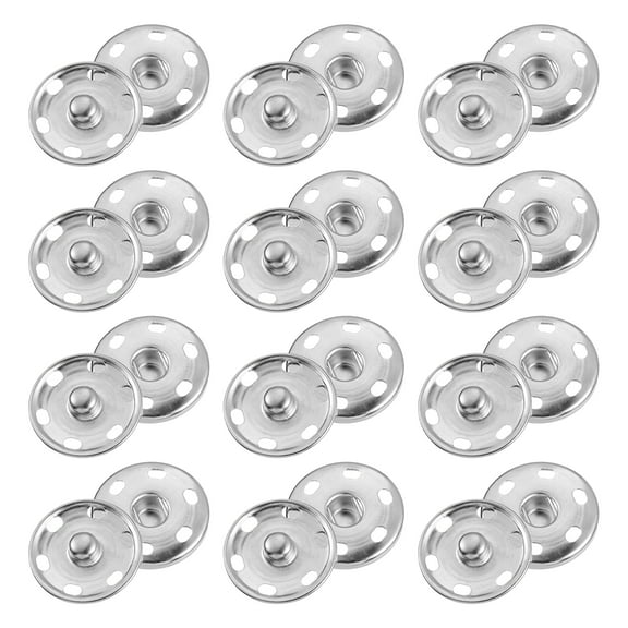 50 Sets Sewing Snap Buttons, Press Buttons Snap Fasteners 25mm, Silver