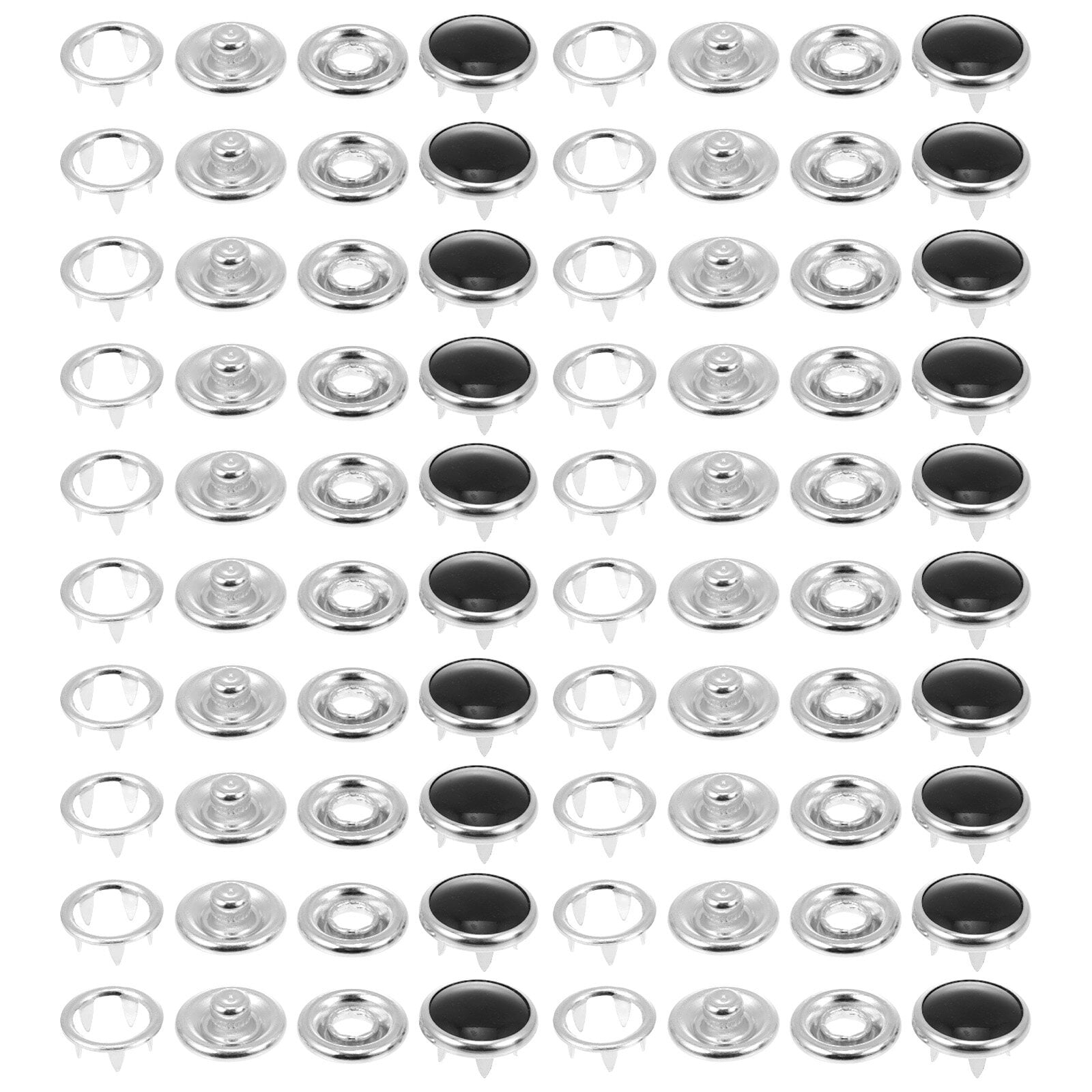 50 Sets Sewing Snap Buttons Ring Studs Snap Fasteners Clip DIY Five Claw Buckle