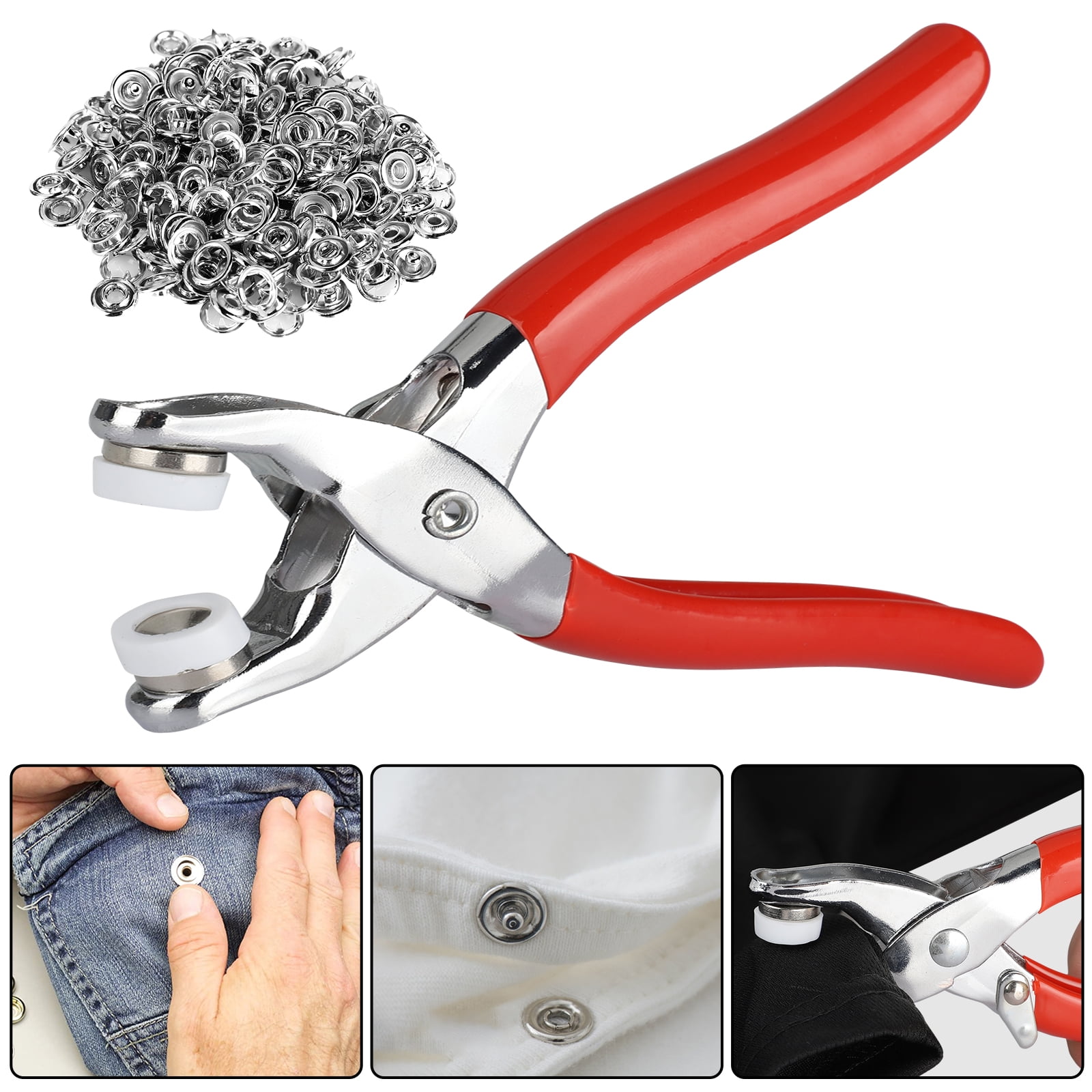 400/200/80pcs Plier Tools Metal Snap Button Kit Fasteners Press Studs  Bouton Pression Fasteners for Installing Clothes Bag단추펜치