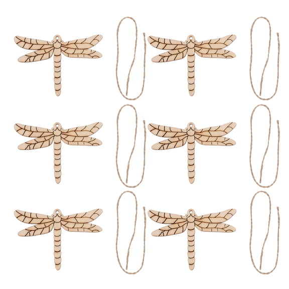 MOKKHNB 50 Sets of Unfinished Wood Shapes Dragonfly Shape Khaki for Table Decor