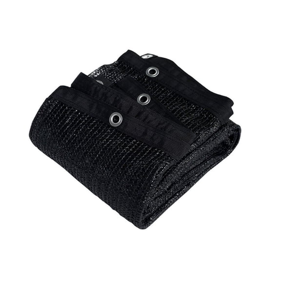 50% Shade Cloth Black - UV Resistant Sunblock Fabric with Grommets for Plants, Garden, Pergola - 12ft x 20ft