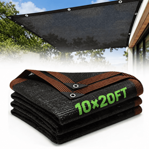 50% Shade Cloth for Garden, 10x20 FT Breathable Mesh Tarp Protecting Vegetables & Plants, Outdoor Patio Sun Shade With Pre-Installed Grommets, Ideal Chicken Coop and Dog Kennel Cover