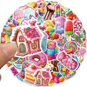 50 Sheet Candies Cartoon Cake Stickers Decals For Phone Laptop Scrapbook Luggage Funny Graffiti Stickers Kids Toy