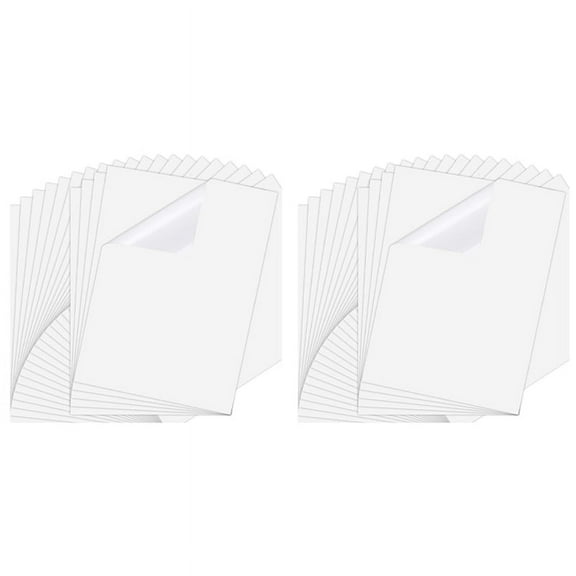 50 Sheets 8.3X11.6 Inch Inkjet Sticker Paper, Printable Transparency Film Quick Dry Paper Label for Inkjet Printers