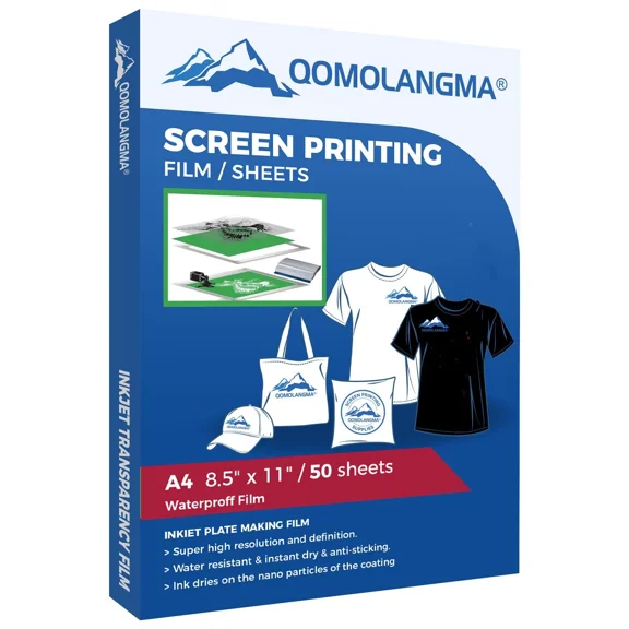 50 Sheets 8.5 X 11 Waterproof Inkjet Transparency Film For Screen Printing