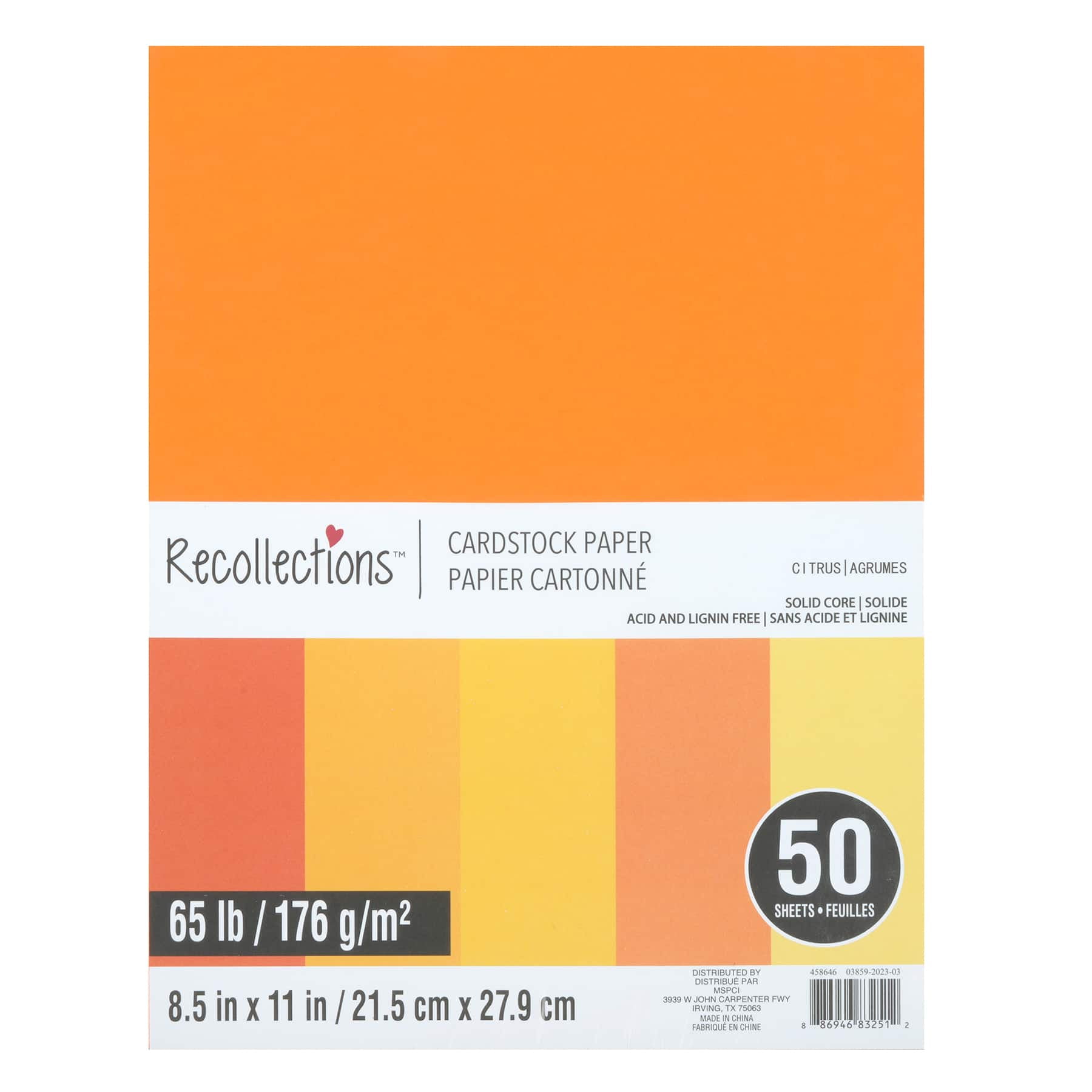 50 Sheets 8.5” x 11” Citrus Cardstock Paper by Recollections - Acid and ...